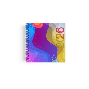 AGENDA SPIRALE MINI 2026 - 90x165mm COUV 400g QUADRI R/V - PELLI MAT 1ERE+4EME - ATLAS + SEMAINIER STANDARD 128 PAGES 80g 4 PAGES (2 FEUILLES) QUADRI 115gCB EN DEBUT D'AGENDA - SPIRALE BLANCHE + PERFO DES ANGLES 4