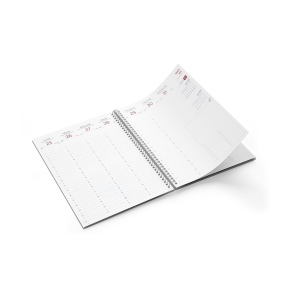AGENDA SPIRALE MINI 2026 - 90x165mm COUV 400g QUADRI R/V - PELLI MAT 1ERE+4EME - ATLAS + SEMAINIER STANDARD 128 PAGES 80g 4 PAGES (2 FEUILLES) QUADRI 115gCB EN DEBUT D'AGENDA - SPIRALE BLANCHE + PERFO DES ANGLES 6