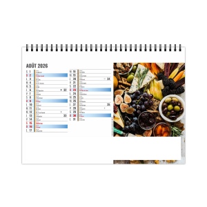 CHEVALET STANDARD 13F - CONVIVIAL 2026 - QUADRI - AVEC PLAQUE FEUILLETS REPOSITIONNABLES 9
