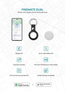 Retrouve-clés en plastique recyclé RCS Findmate Dual 7