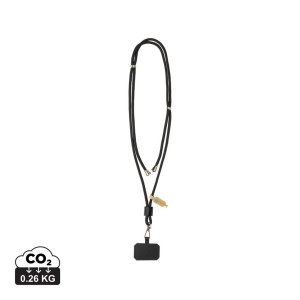 Tour de cou téléphone réglable en rPET recyclé RCS CarryLoop 2
