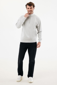 Sweater IQONIQ à col montant zippé en coton recyclé Elgon 110