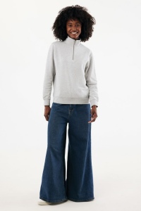 Sweater IQONIQ à col montant zippé en coton recyclé Elgon 115