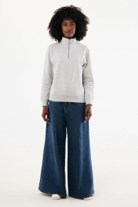 Sweater IQONIQ à col montant zippé en coton recyclé Elgon 116