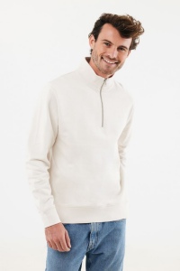 Sweater IQONIQ à col montant zippé en coton recyclé Elgon 137