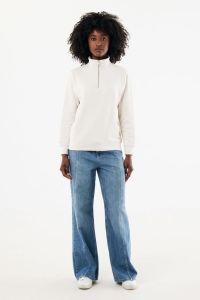Sweater IQONIQ à col montant zippé en coton recyclé Elgon 144