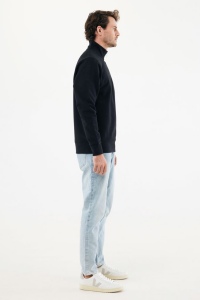Sweater IQONIQ à col montant zippé en coton recyclé Elgon 21