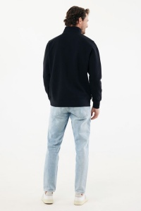 Sweater IQONIQ à col montant zippé en coton recyclé Elgon 22