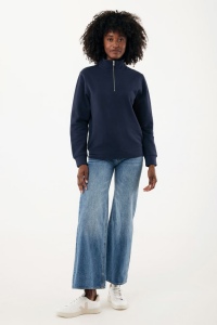 Sweater IQONIQ à col montant zippé en coton recyclé Elgon 37