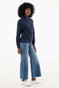 Sweater IQONIQ à col montant zippé en coton recyclé Elgon 38