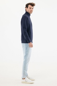 Sweater IQONIQ à col montant zippé en coton recyclé Elgon 45