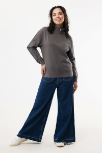 Sweater IQONIQ à col montant zippé en coton recyclé Elgon 92