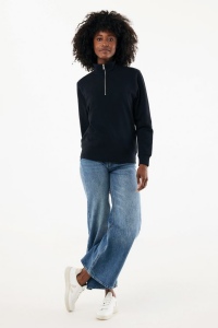 Sweater IQONIQ à col montant zippé en coton recyclé Elgon 16