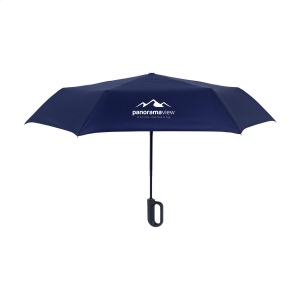 Parapluie à ouverture et fermeture automatique avec une toile en polyester pongé RPET 190T et une confortable poignée en plastique en forme de mousqueton 9
