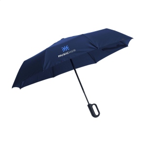 Parapluie à ouverture et fermeture automatique avec une toile en polyester pongé RPET 190T et une confortable poignée en plastique en forme de mousqueton 3