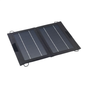 Chargeur (10W) avec panneaux solaires, présenté dans une pochette en 600D RPET
