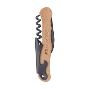 Couteau de sommelier avec poignée élégante en bois de hêtre certifié FSC 5