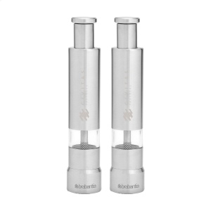 Un ensemble de deux moulins compacts et pratiques de la marque Brabantia, un pour le sel et un pour le poivre 3