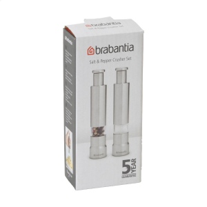Un ensemble de deux moulins compacts et pratiques de la marque Brabantia, un pour le sel et un pour le poivre 5
