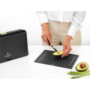 Set complet de planches à découper de la marque Brabantia, composé de quatre planches à découper dans un élégant support 3