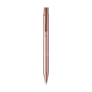 Stylo à bille à encre bleue en aluminium recyclé et doté d'un solide clip/bouton-poussoir en or rose, également fabriqué à partir d'aluminium recyclé 5