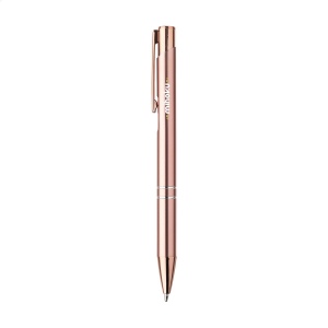 Stylo à bille à encre bleue en aluminium recyclé et doté d'un solide clip/bouton-poussoir en or rose, également fabriqué à partir d'aluminium recyclé 2