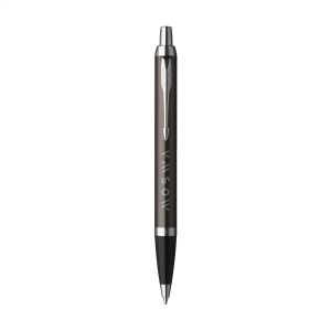 Stylo à bille à encre bleue de la marque Parker avec une forme élancée et conique et un design exclusif