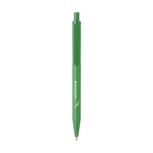 Stylo à bille à encre bleu avec un corps au design épuré, fabriqué à partir d'ABS recyclé à 100% et certifié GRS 9