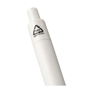 Stylo à bille à encre bleu avec un corps au design épuré, fabriqué à partir d'ABS recyclé à 100% et certifié GRS 24