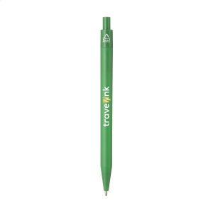 Stylo à bille à encre bleu avec un corps au design épuré, fabriqué à partir d'ABS recyclé à 100% et certifié GRS 16