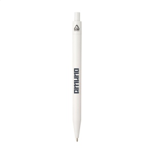 Stylo à bille à encre bleu avec un corps au design épuré, fabriqué à partir d'ABS recyclé à 100% et certifié GRS 17