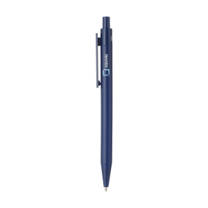 Stylo à bille à encre bleu avec un corps au design épuré, fabriqué à partir d'ABS recyclé à 100% et certifié GRS 8