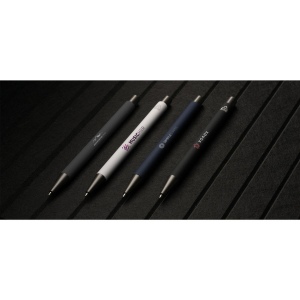 Stylo à bille à encre bleue avec un corps en aluminium 100% recyclé certifié GRS 14