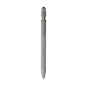 Stylo à bille à encre bleue avec un corps en aluminium recyclé
