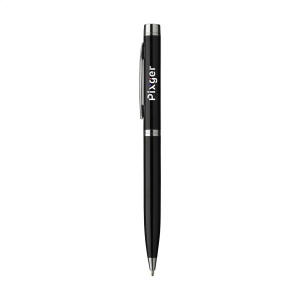 Stylo à bille bleu en acier inoxydable recyclé, fini avec une couche de laque brillante et des accents brillants 3