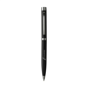 Stylo à bille bleu en acier inoxydable recyclé, fini avec une couche de laque brillante et des accents brillants 2