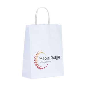 Sac cadeau solide en papier (80 g/m²) au format A5, idéal pour les promotions, les salons ou comme emballage de magasin