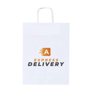 Sac cadeau solide en papier (80 g/m²) au format A4, idéal pour les promotions, les salons ou comme emballage de magasin 6