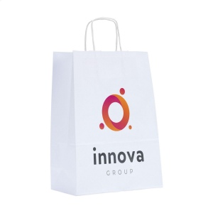 Sac cadeau solide en papier (80 g/m²) au format A4, idéal pour les promotions, les salons ou comme emballage de magasin