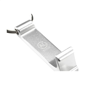 Porte-clés avec décapsuleur léger en 100% aluminium recyclé certifié GRS servir de support pour téléphone 21