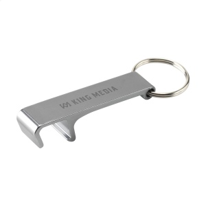 Porte-clés avec décapsuleur léger en 100% aluminium recyclé certifié GRS servir de support pour téléphone 2