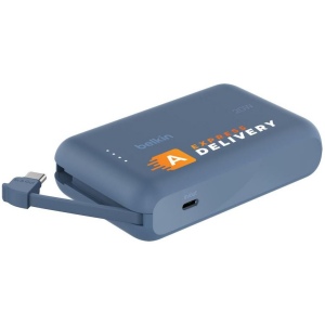 Powerbank 10 000 mAh avec câble intégré, de la marque Belkin