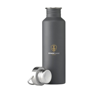 Bouteille d'eau à simple paroi, étanche, avec bouchon à vis et anneau de transport 9