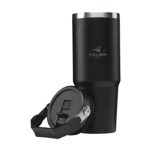 Grand gobelet à double paroi en acier inoxydable recyclé avec paille 6