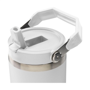 Grand gobelet à double paroi en acier inoxydable recyclé avec paille 8