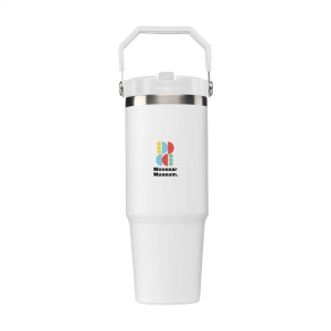 Grand gobelet à double paroi en acier inoxydable recyclé avec paille 2