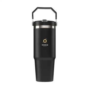 Grand gobelet à double paroi en acier inoxydable recyclé avec paille 3