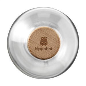 Bouteille d'eau en verre élégante avec bouchon en bois muni d'un bouchon synthétique et une base solide 5