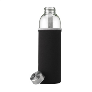 Fine bouteille d'eau étanche, en verre sodocalcique avec un capuchon à vis en acier inoxydable 4