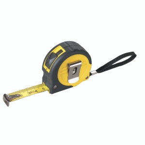 Metre flexible de 5 m, avec blocage du ruban, bobinage automatique, prise en caoutchouc 8